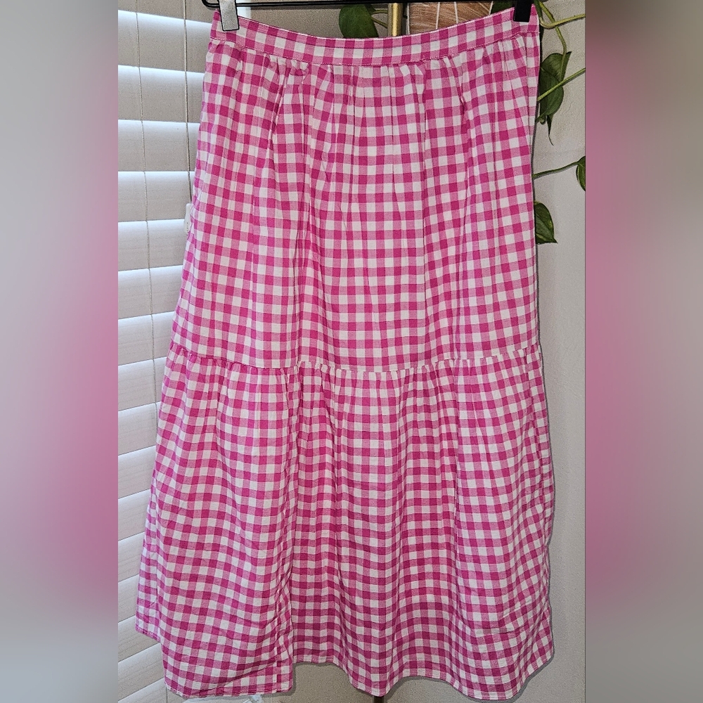 Handmade Pink Gingham Women's Skirt